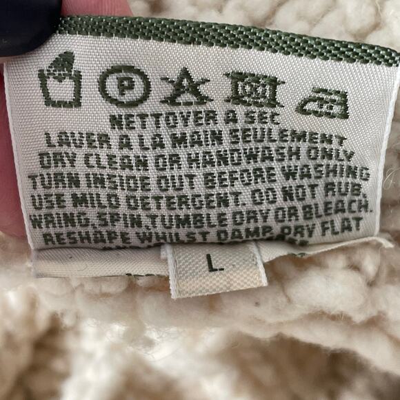 Carraig Donn Sweater Irish Hand Knit Wool Cardigan Women Large Cream Beige READ - Picture 8 of 16